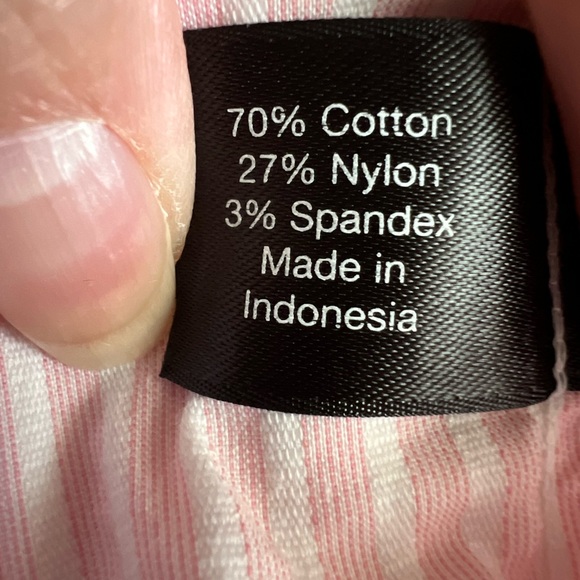 ***S O L D*** Pink & White Striped Button Down Shirt - Picture 6 of 6